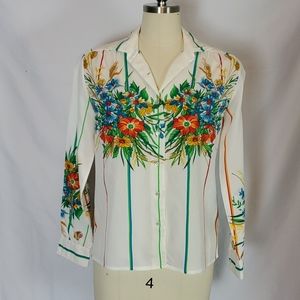 Vtg Floral print blouse, S, AS IS